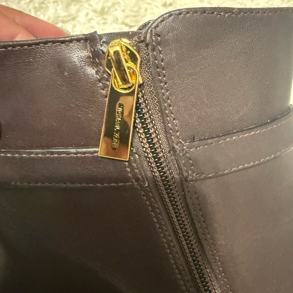 Michael by MK Women's Finley Low Heel Leather Booties - Picture 8 of 10